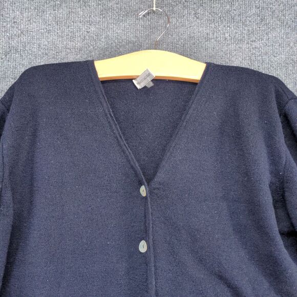 Franco Callegari Women's Button Front Knit Cardigan Sweater Blue Medium Merino - Picture 3 of 12